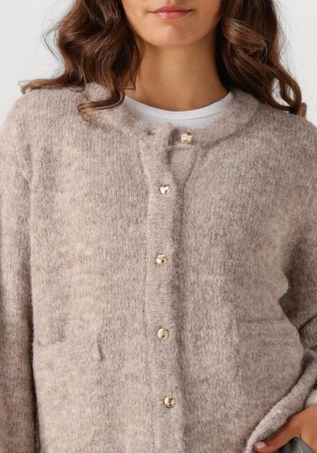Beige OBJECT Strickjacke OBJSAGGIA RE L/S KNIT CARDIGAN - large