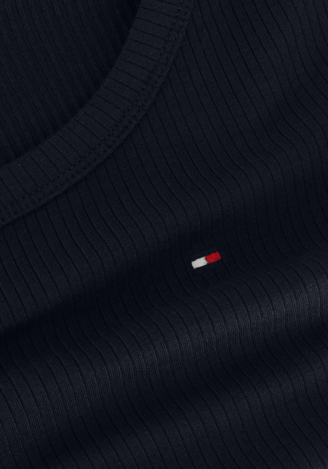 Dunkelblau TOMMY HILFIGER Top SLIM 5X2 RIB O-NK LS - large