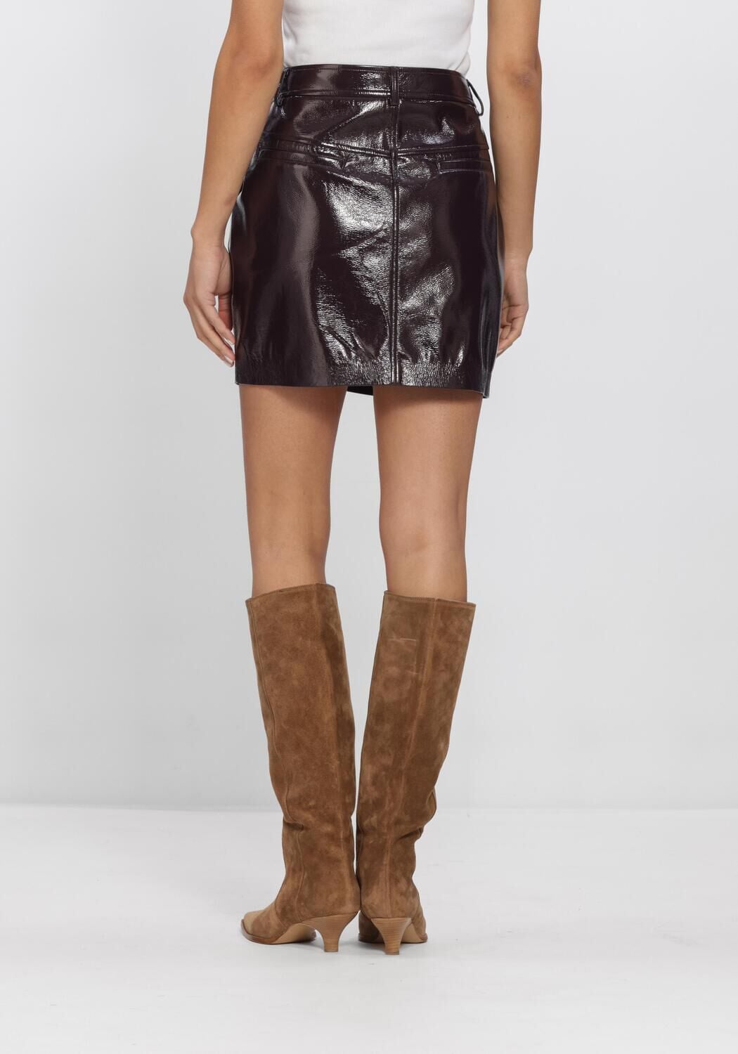 Bordeaux DANTE6 Minirock EVON FAUX CRACKLE LEATHER MINI SKIRT - large