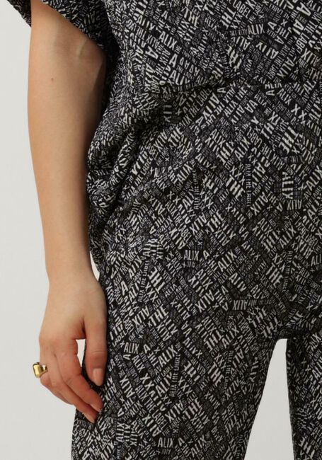Schwarze ALIX THE LABEL Schlaghose LADIES WOVEN CRINKLE TEXT PANTS - large