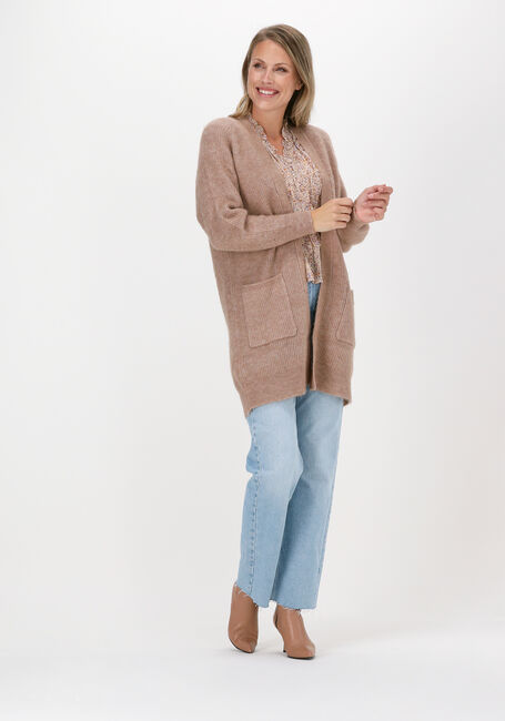 Camelfarbene SELECTED WOMEN Strickjacke SLFLULU LS KNIT LONG CARDIGAN - large