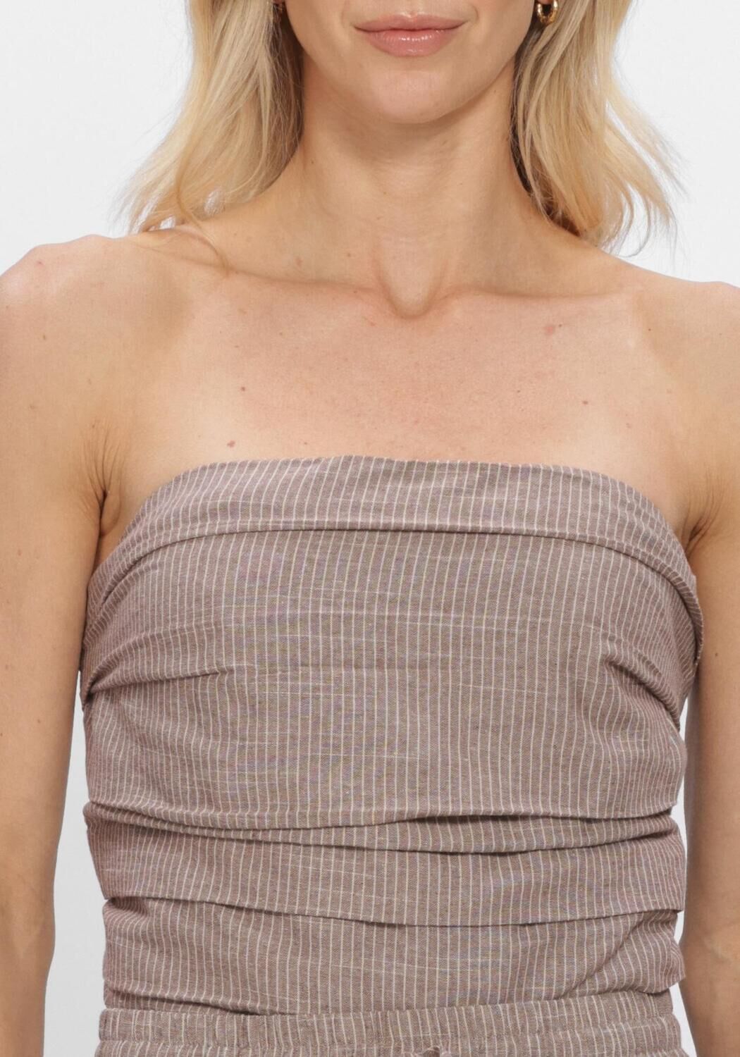 Taupe CO'COUTURE Top JIHOCC STRIPE TUBE TOP - large