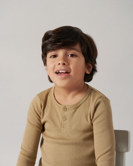 Khaki MARMAR COPENHAGEN Tops & T-shirts TEE LS - large