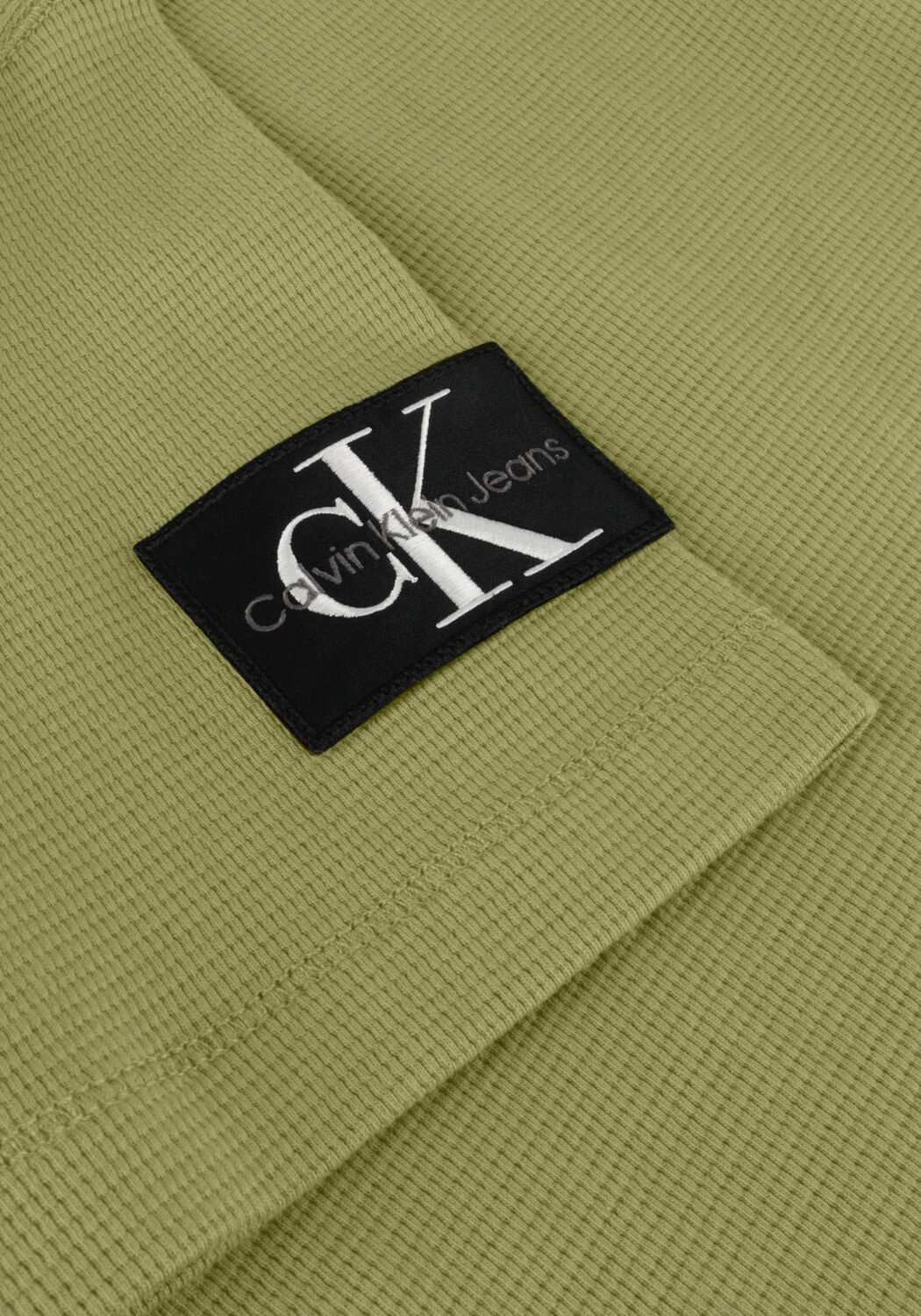 Gr&uuml;ne CALVIN KLEIN T-shirt BADGE WAFFLE TEE - large