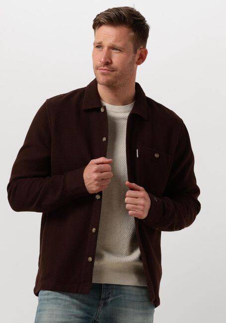 Braune CAST IRON Casual-Oberhemd LONG SLEEVE SHIRT SOLID REGULAR FIT - large