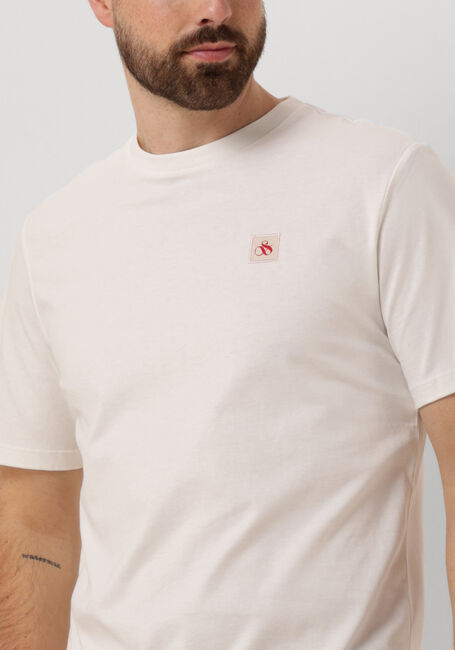 Weiße SCOTCH & SODA T-shirt ESSENTIAL LOGO BADGE T-SHIRT - large