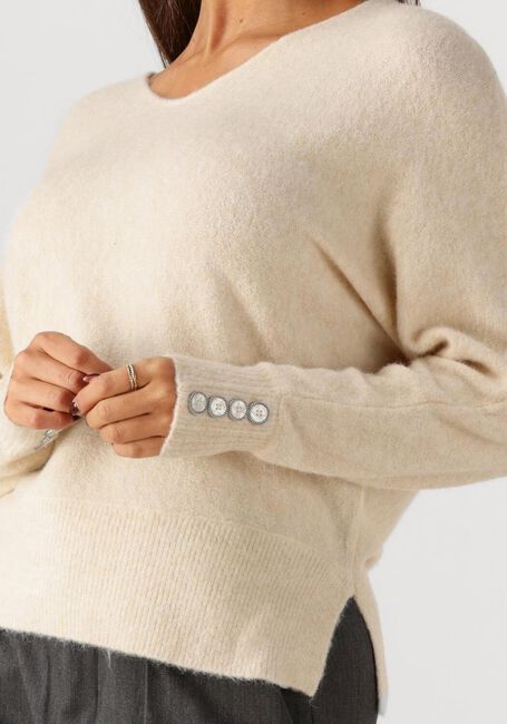 Creme SUMMUM Pullover OVERSIZED SWEATER WOOL ELASTANE BLEND KNIT - large
