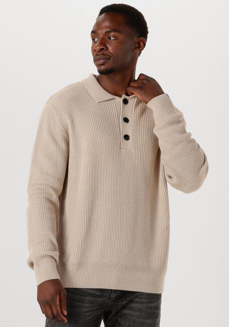 Beige BUTCHER OF BLUE Pullover GALWAY POLO LS - large