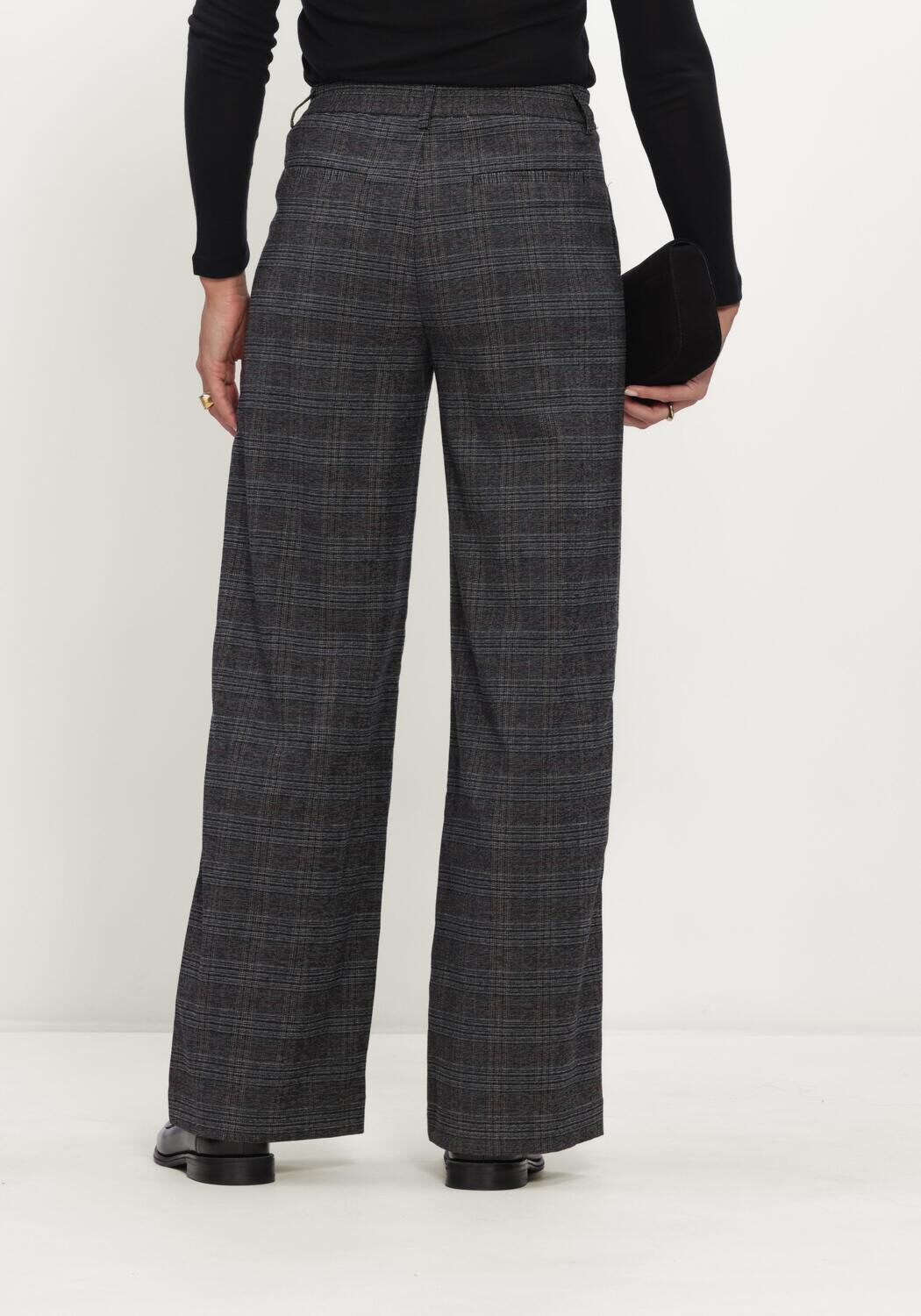 Dunkelgrau OBJECT Weite Hose OBJLISA WIDE PANT AOP NOOS - large