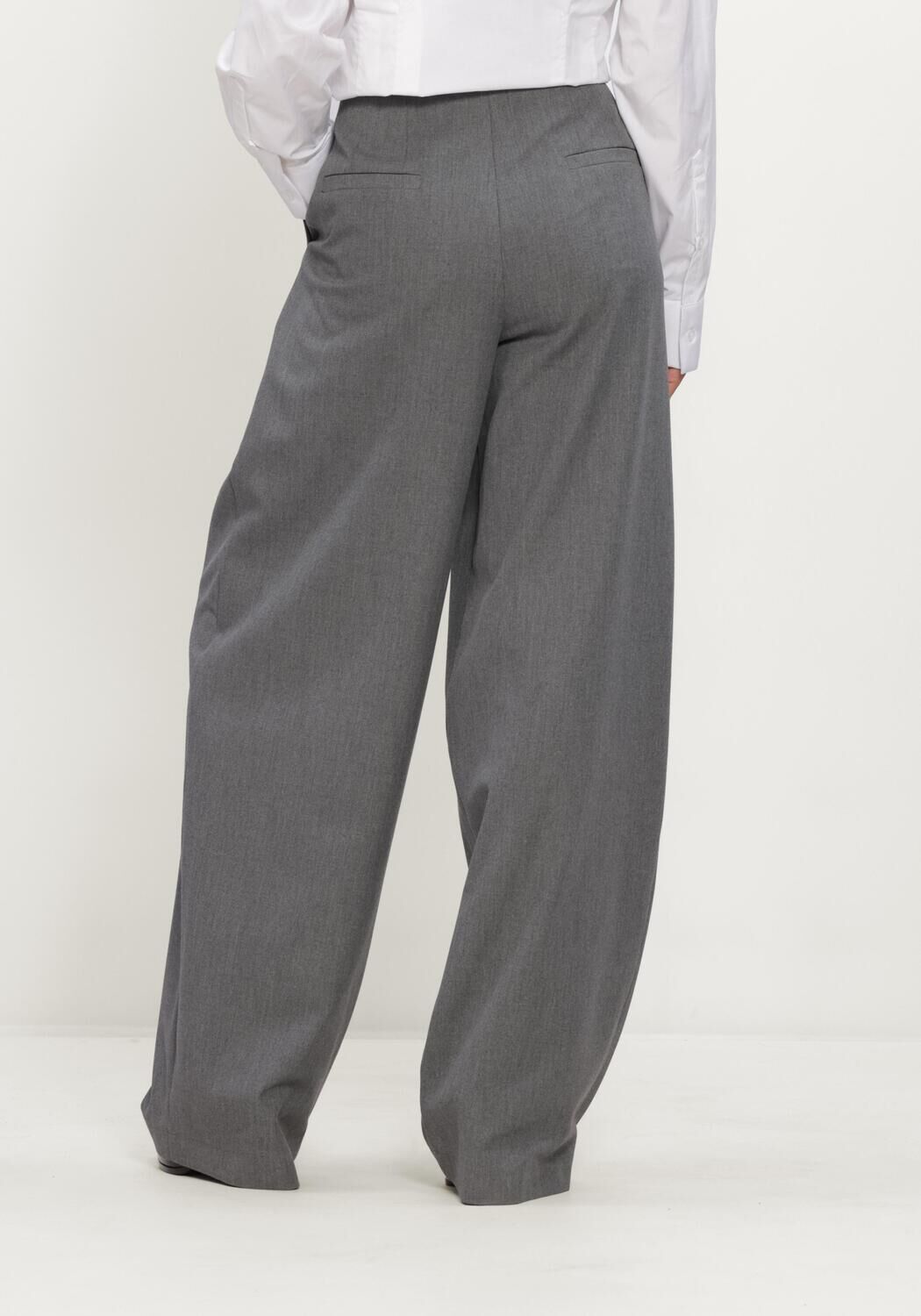 Graue JANICE Hosen BROEK RECHTE WIJDE PIJP - large
