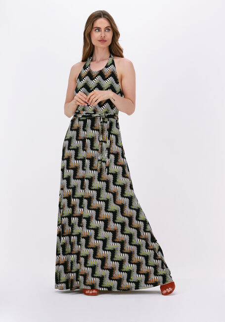 Schwarze VANILIA Maxikleid RETRO ZIGZAG DRESS - large