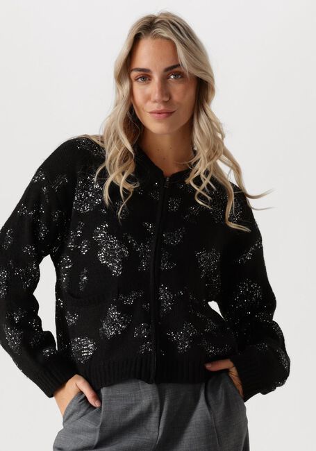 Schwarze OBJECT Strickjacke OBJALORA KNIT RE L/S CARDIGAN - large