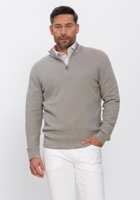 Blaue PROFUOMO Pullover PULLOVER HALF ZIP TWINKLE SLUB - large