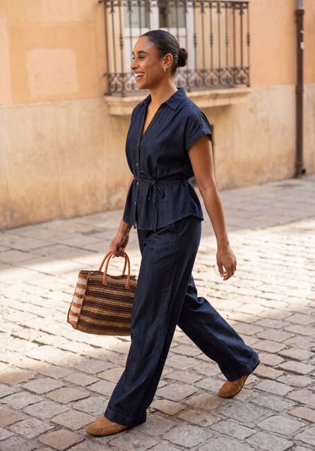 Blaue SUMMUM Blusen BLOUSE DENIM LW COTTON TENCEL - large