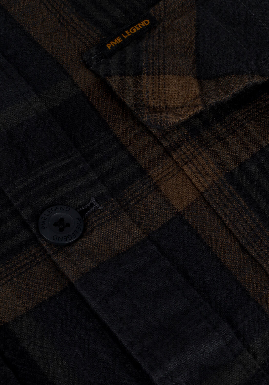Schwarze PME LEGEND Casual-Oberhemd LONG SLEEVE SHIRT COTTON YARN DYED CHECK - large