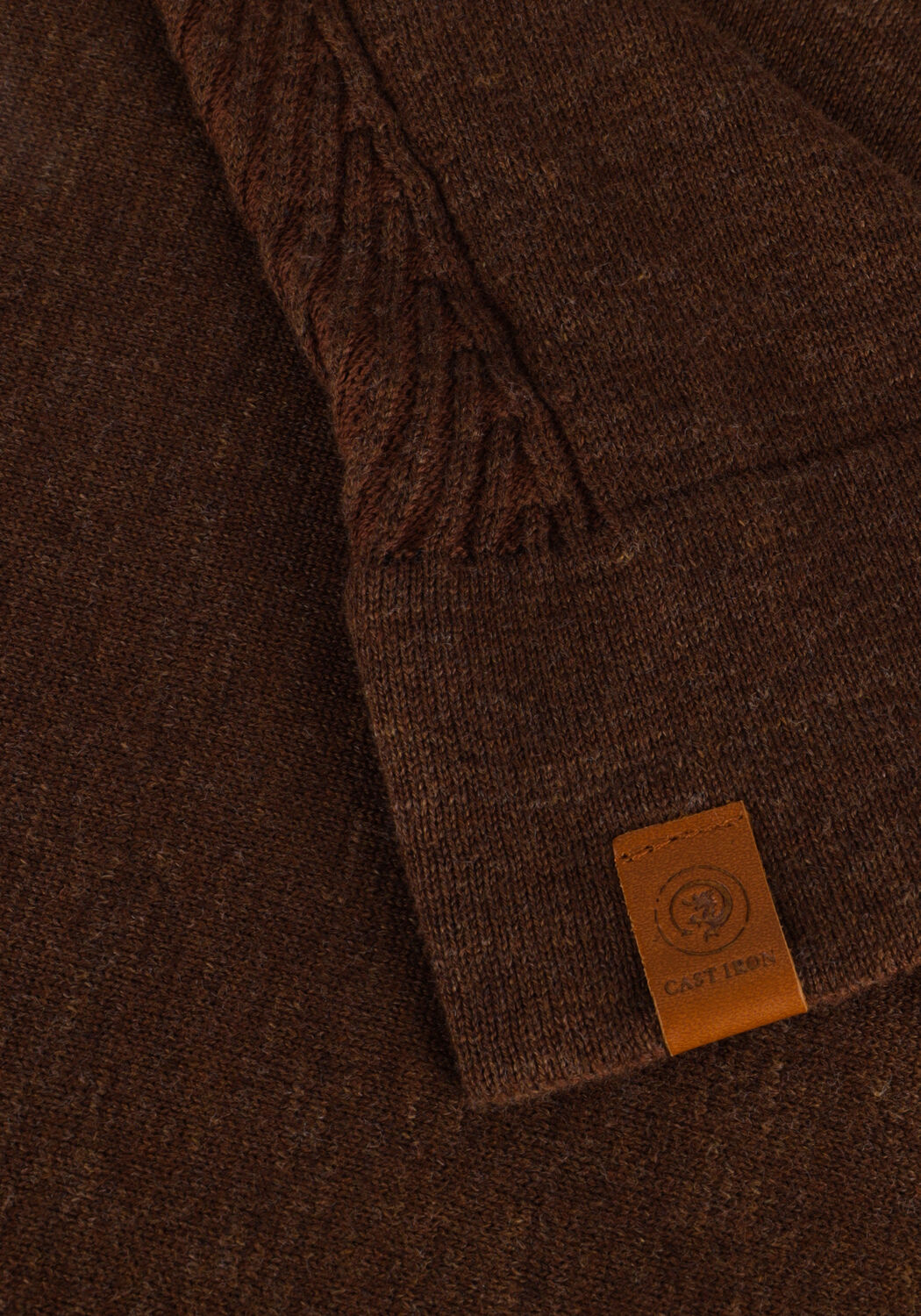 Braune CAST IRON Rollkragenpullover TURTLENECK COTTON HEATHER PLATED - large