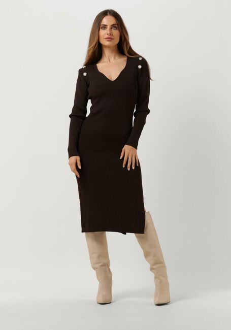 Braune NOTES DU NORD Midikleid FONDA KNITTED DRESS - large