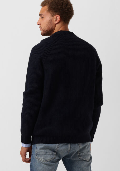 Blaue LYLE & SCOTT Pullover SHAKER STITCH MOCK NECK JUMPER - large