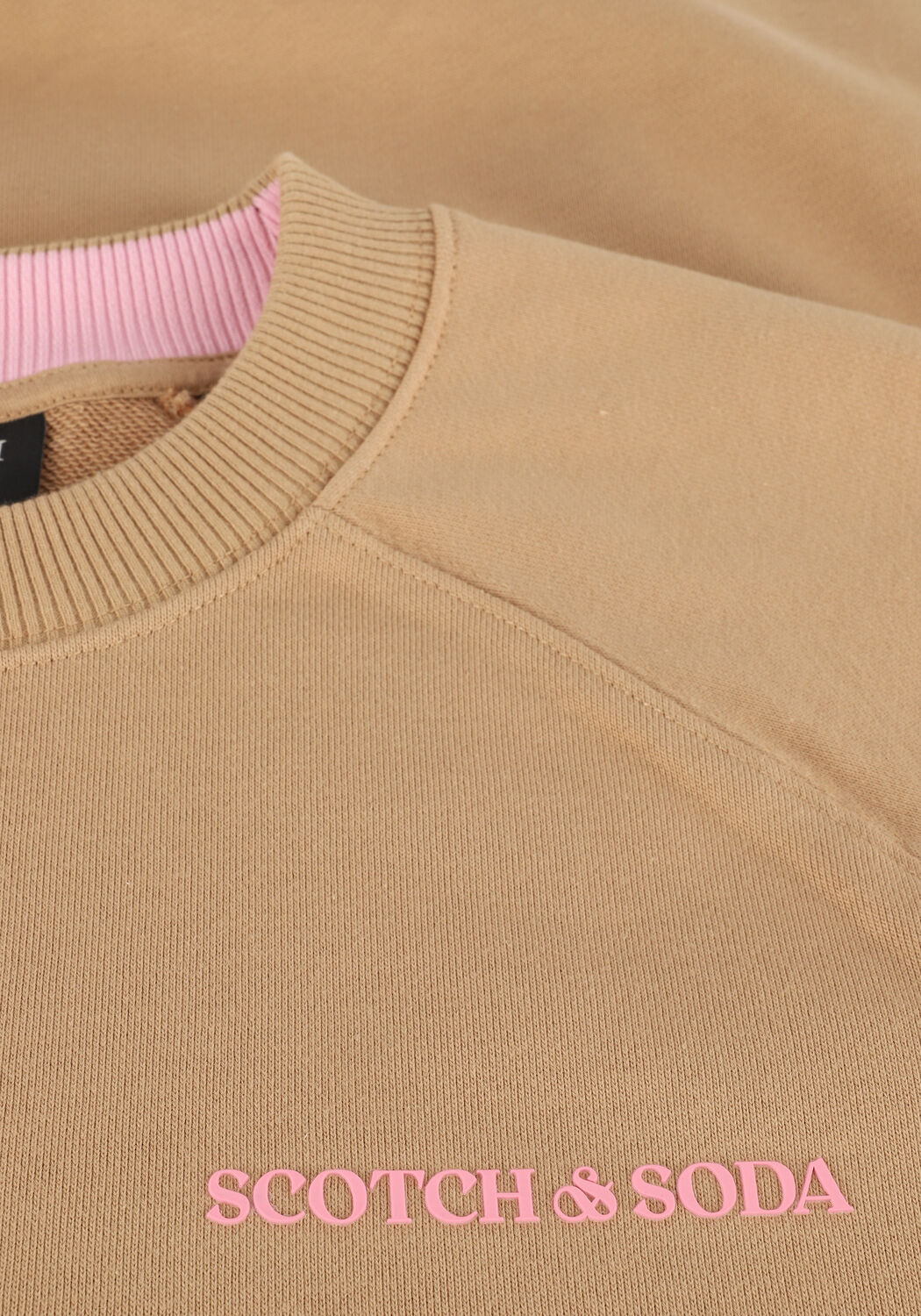 Camelfarbene SCOTCH & SODA Sweatshirt UNISEX - CREW NECK SWEATER IN - large