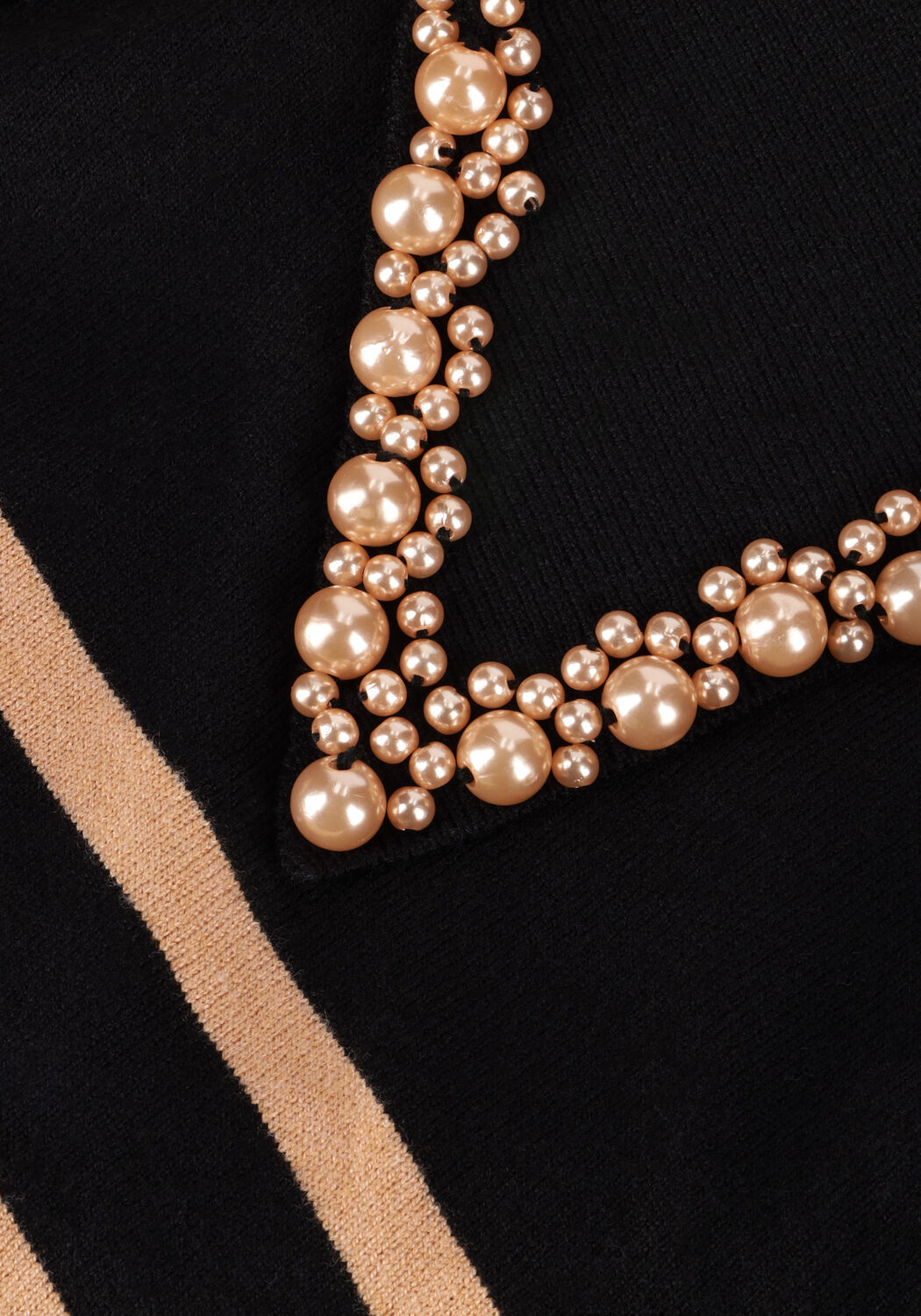 Schwarze LIU JO Pullover MAGLIA CHIUSA M/L STRIPES - large