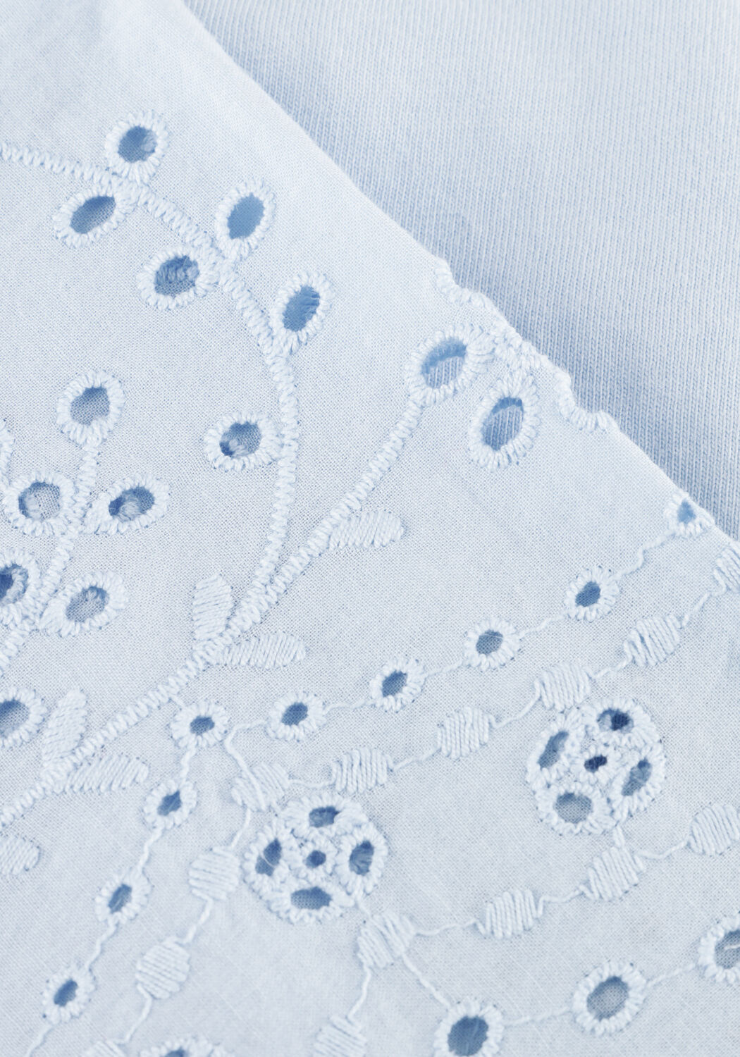 Blaue Y.A.S. T-shirt YASLEX SS TOP W. EMB SLEEVES - large