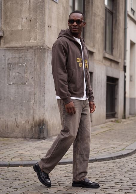 Braune POCKIES Sweatshirt OOO ZIP HOODIE - large