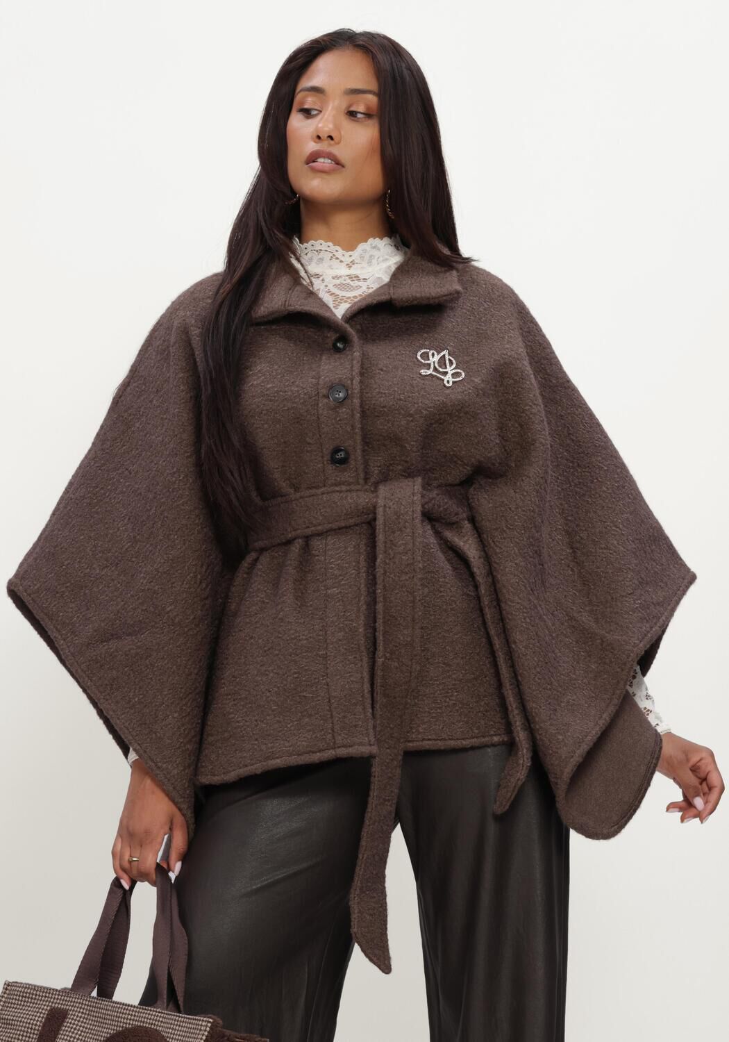 Braune LIU JO Schal LOGO - CLOACK/PONCHO - large