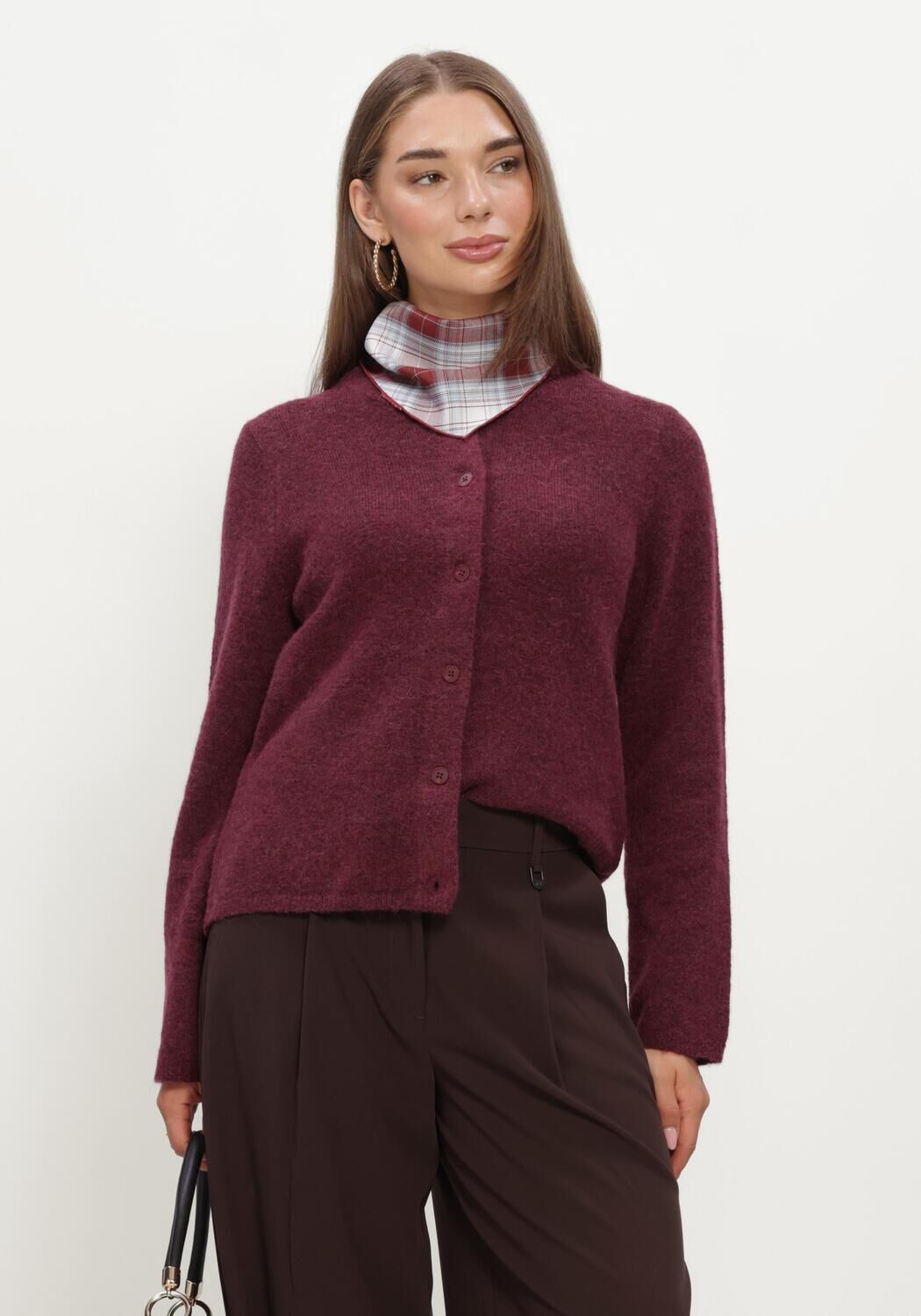 Bordeaux SELECTED WOMEN Strickjacke SLFLULU NEW LS KNIT CARDIGAN - large