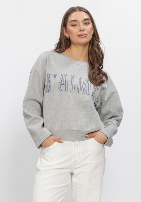 Graue AIMEE THE LABEL Sweatshirt ELANSS6 SWEATER WITH EMBROIDERY - large