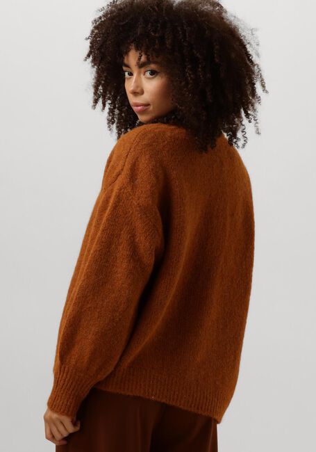 Braune SUMMUM Strickjacke PUFF SLEEVE CARDIGAN COZY MELANGE KNIT - large