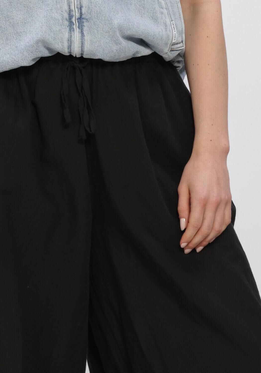 Schwarze NEO NOIR Hosen ROXANE BALLOON LINEN PANTS - large