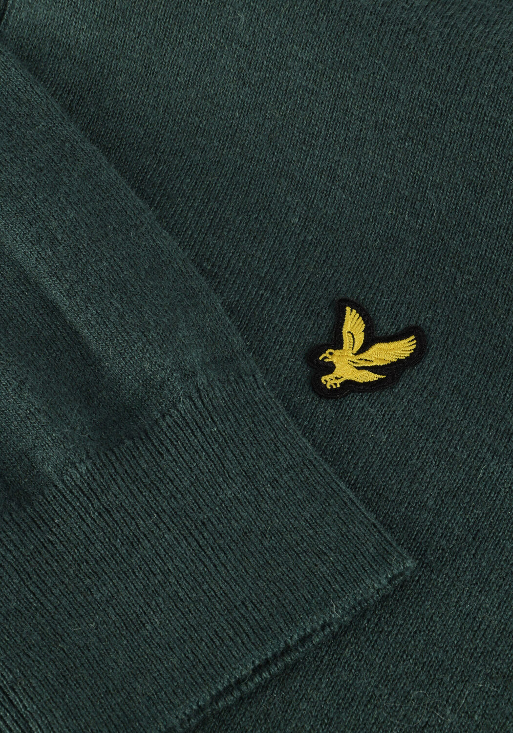 Dunkelgr&uuml;n LYLE & SCOTT Pullover COTTON MERINO LONG SLEEVE KNITTED POLO - large