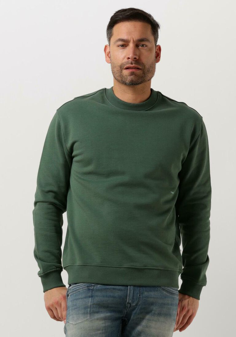 dunkelgrün purewhite pullover crewneck with big embroidery at backside
