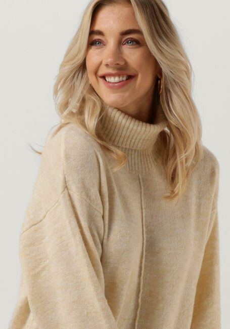 Beige OBJECT Midikleid ABBIE L/S KNIT DRESS - large