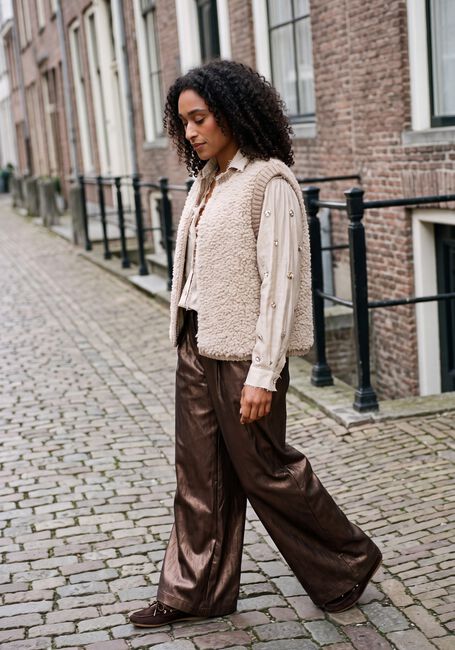 Braune NUKUS Weite Hose BODINE PANTS PU - large