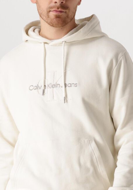 Weiße CALVIN KLEIN Sweatshirt CHENILLE MONOLOGO HOODIE - large