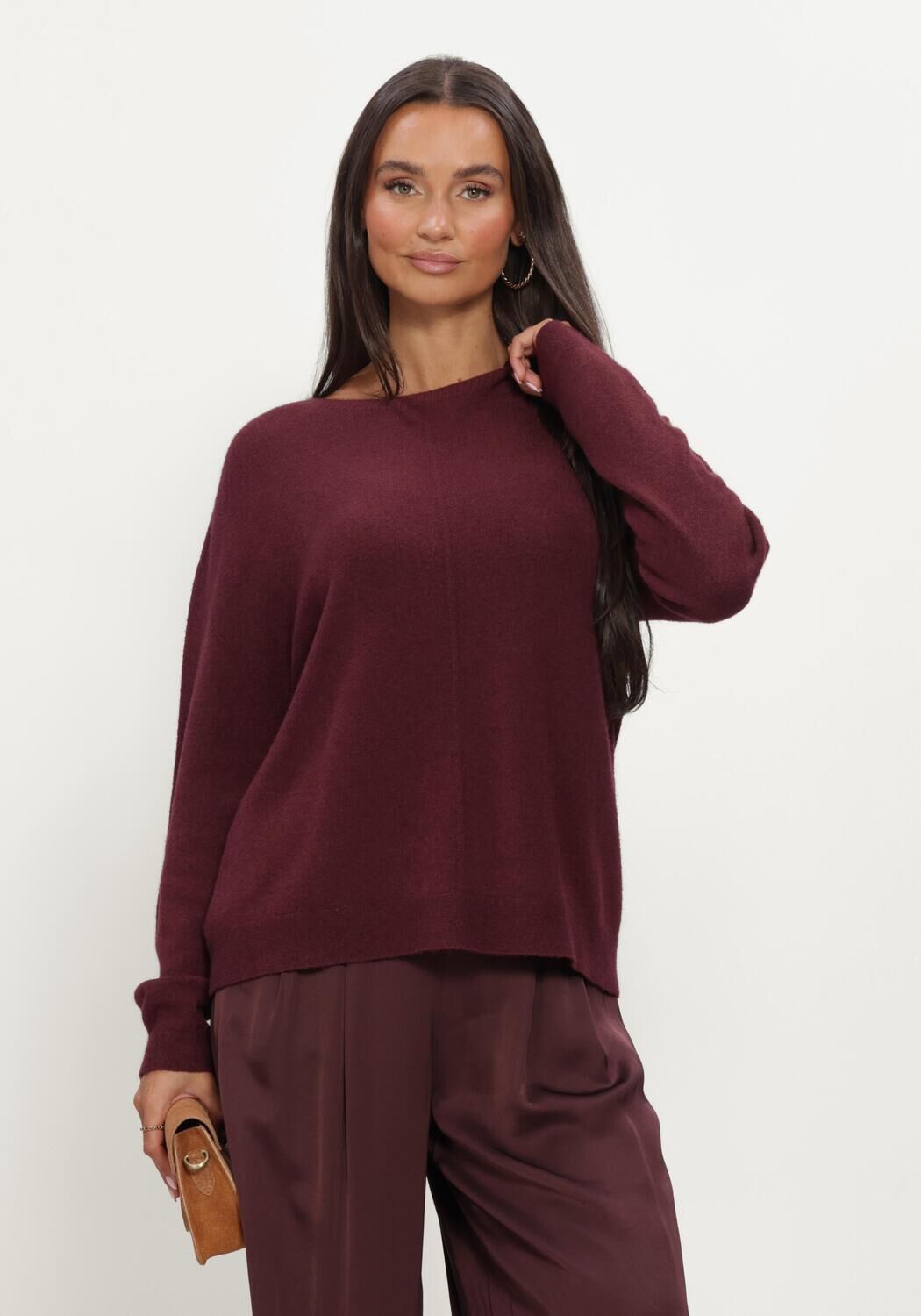 Bordeaux SIMPLE Rollkragenpullover KNIT-BASE-VISC-26-3 - large
