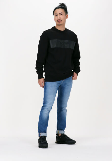 Schwarze CALVIN KLEIN Sweatshirt BLOCKING INSTITUTIONAL CREW NECK - large