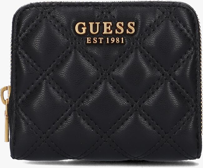 Schwarze GUESS Portemonnaie GIULLY SLG SMALL ZIP AROUND - large