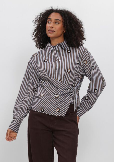Braune NUKUS Blusen AMY BLOUSE STRIPE - large
