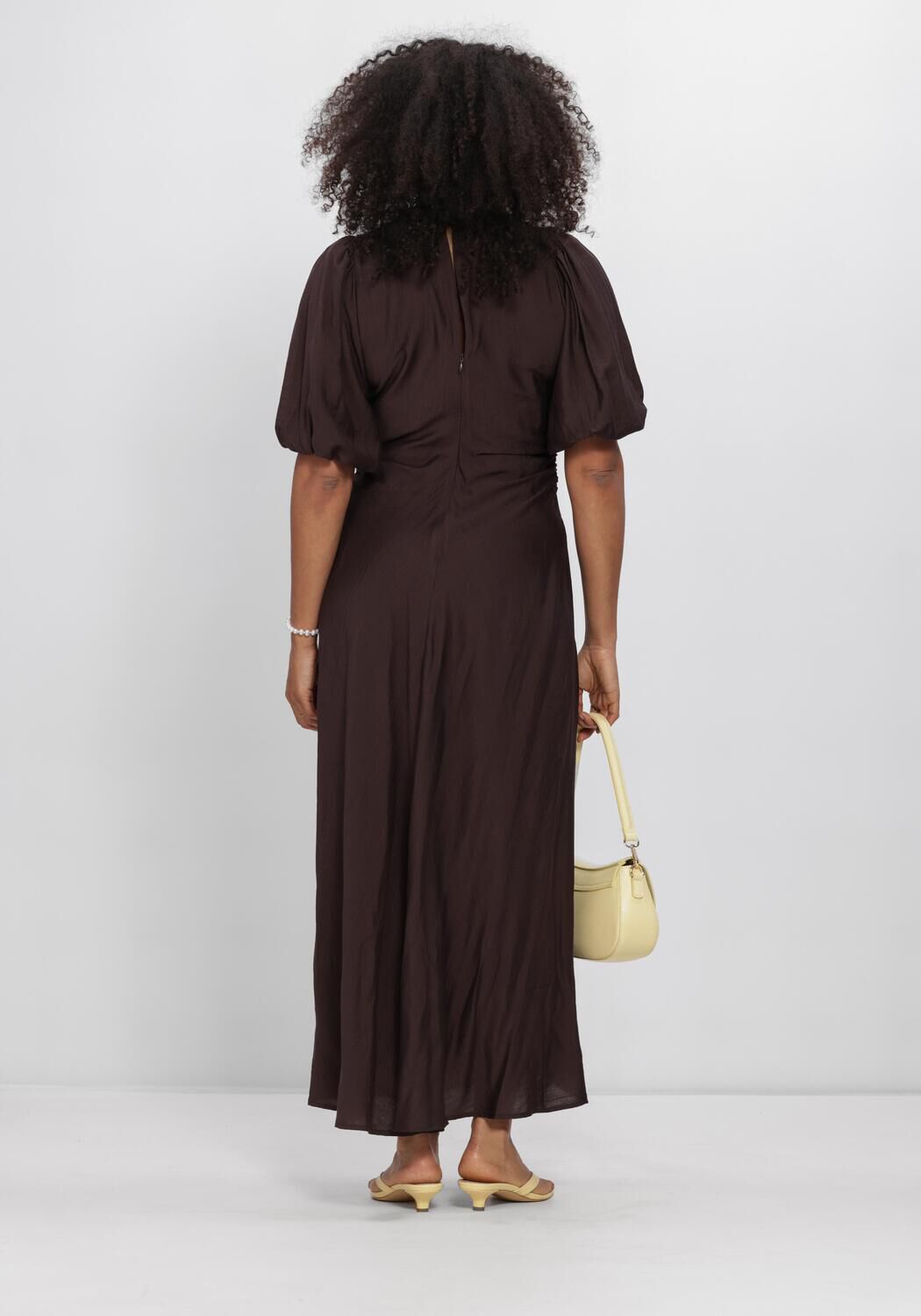Braune CO'COUTURE Maxikleid HERACC SS PUFF DRESS - large