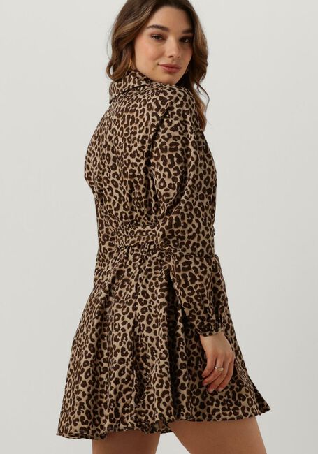 Braune COLOURFUL REBEL Minikleid MINON LEOPARD MINI DRESS - large
