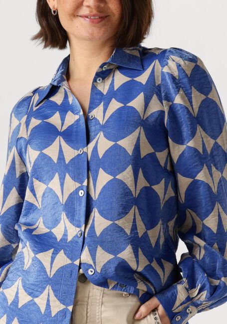 Blaue SUMMUM Blusen BLOUSE TWO TONE PRINT - large