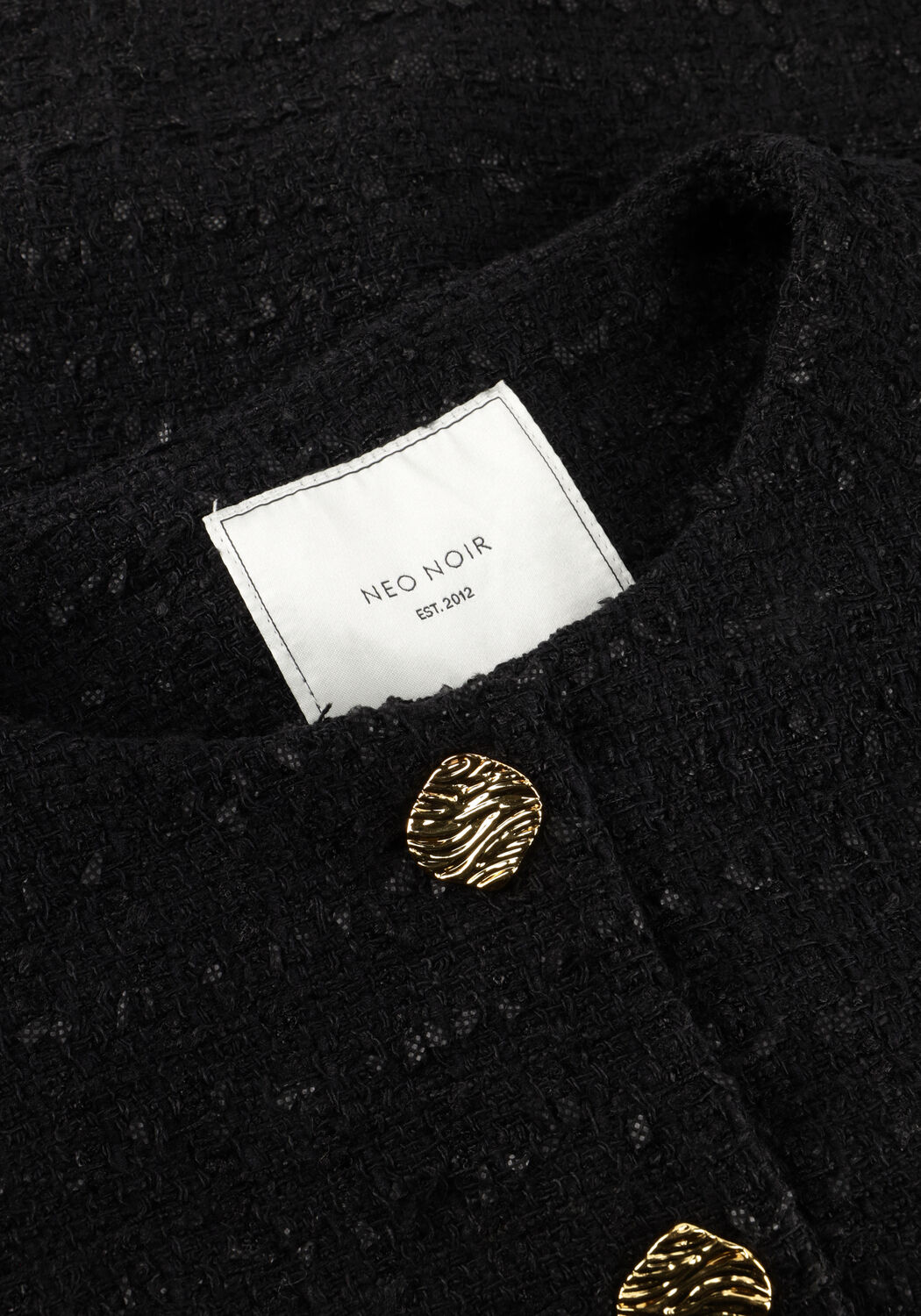 Schwarze NEO NOIR Strickjacke ROSELLA BOUCLE MINI JACKET - large