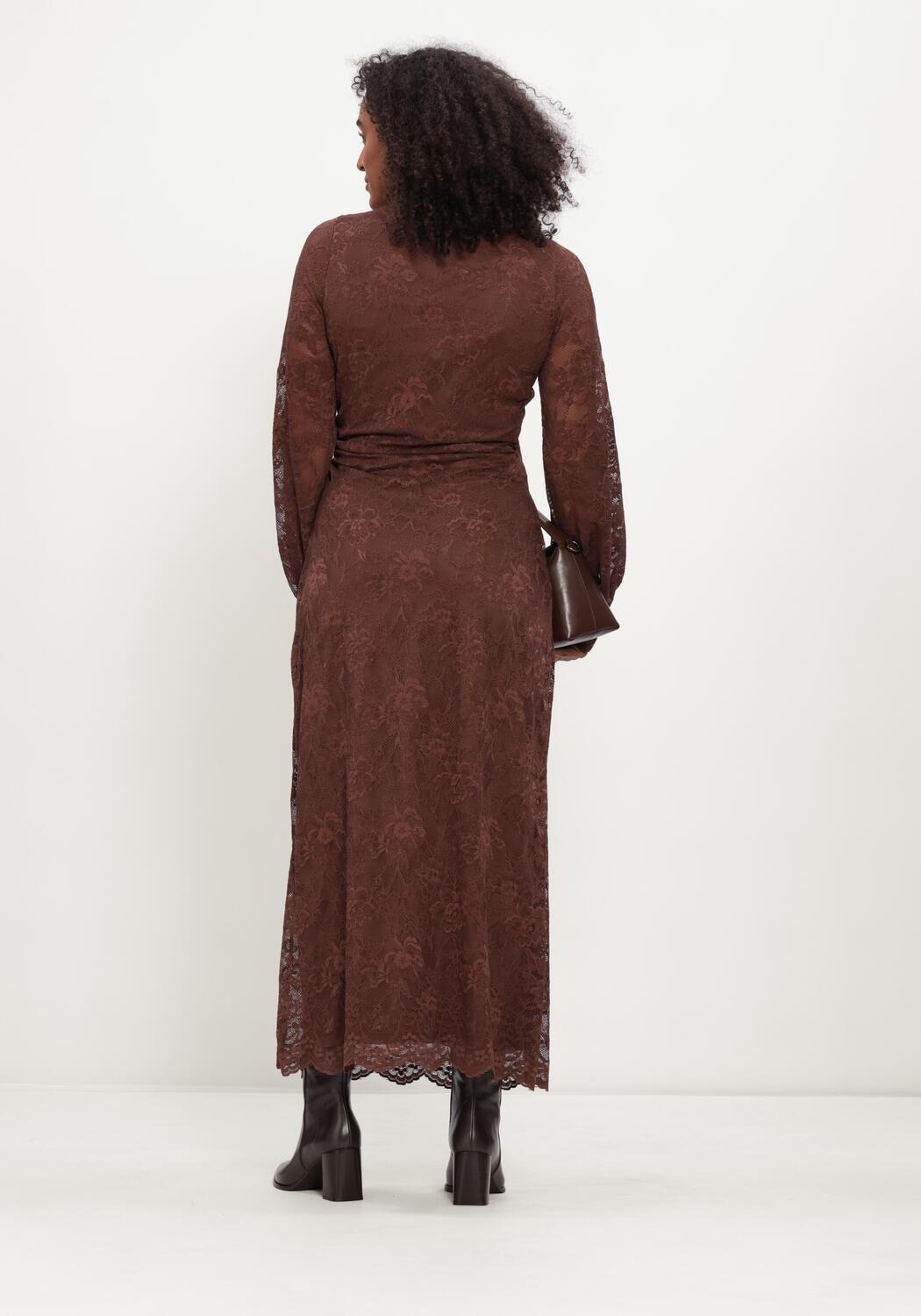 Braune POM AMSTERDAM Midikleid ANNA CHOCOLATE BROWN - large