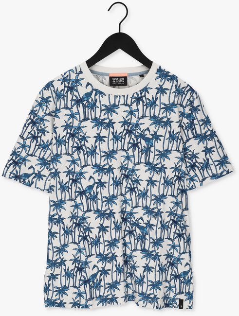 Nicht-gerade weiss SCOTCH & SODA T-shirt PRINTED JERSEY CREWNECK T-SHIRT IN ORGANIC COTTON - large