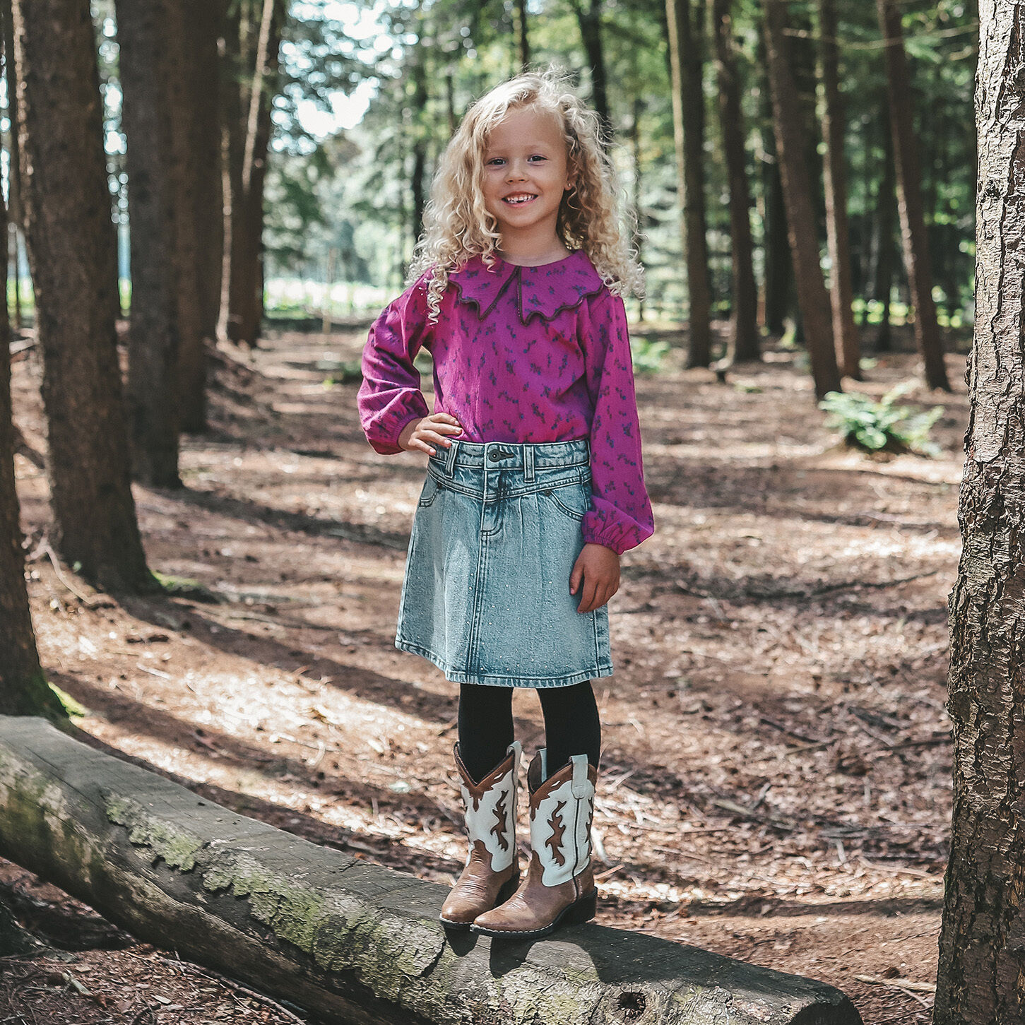 Lilane YOUR WISHES Blusen ANTIQUE FLOWER COLLAR TOP - large