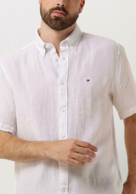 Weiße TOMMY HILFIGER Casual-Oberhemd PIGMENT DYED LINEN RF SHIRT S/S - large