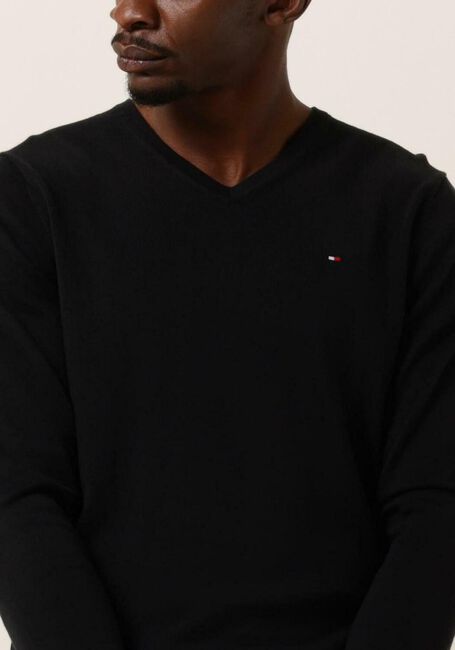 Schwarze TOMMY HILFIGER Pullover CORE COTTON-SILK VNECK - large