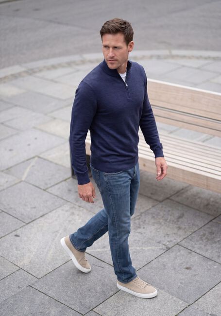 Dunkelblau PROFUOMO Pullover PULLOVER HALF ZIP EXTRAFINE MERINO - large